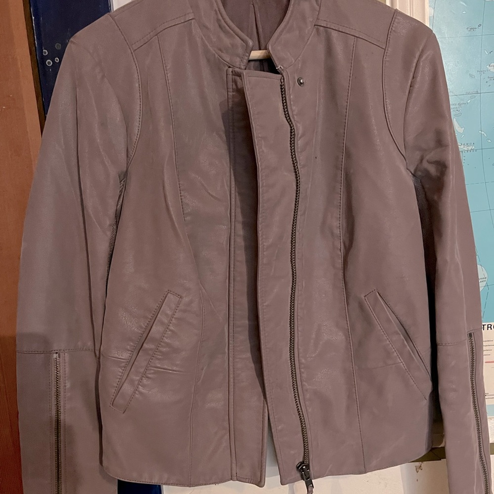 Free People suede bomber jacket, Size M, beautiful mauve-grey, more purpley